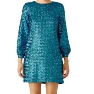Hunter Bell Blue Sequin Shift Dress size 2